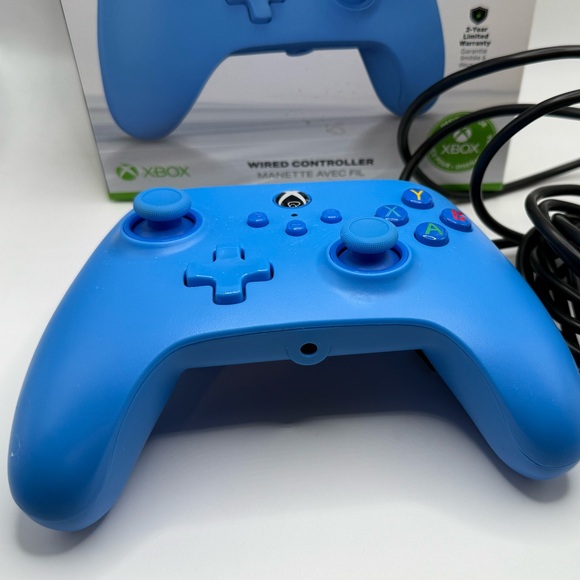 XBox Wired Controller Rumble Motors Impulse Triggers Blue PowerA New Open Box - Picture 6 of 6